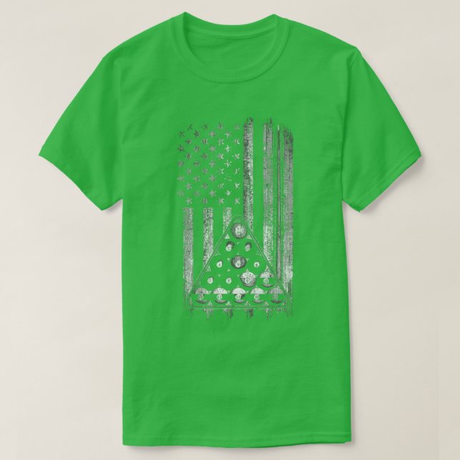 Bassäng Player American Flagga T Shirt (Design framsida)