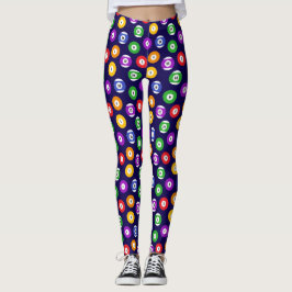 Bassäng Player Billiard Bollar Mönster Leggings