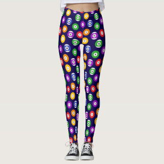 Bassäng Player Billiard Bollar Mönster Leggings