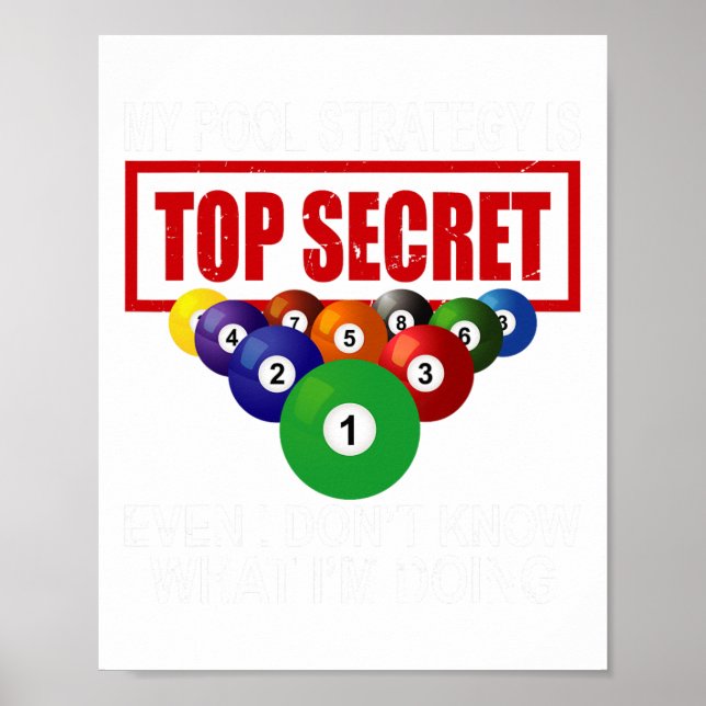 Bassäng Player Billiards Manar Kvinnor spelar spel Poster (Framsidan)
