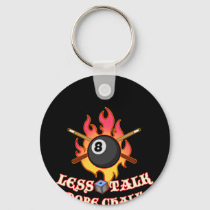 Bassäng Player Gift Billiard Bollar Less Talk Nyckelring