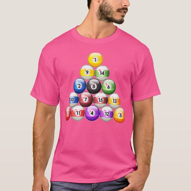 Bassäng Rack Billiards T Shirt (Framsida)