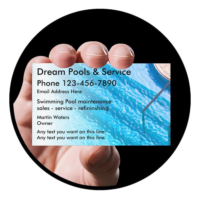 Bassäng Service Business Card Visitkort (Skapare uppladdad)