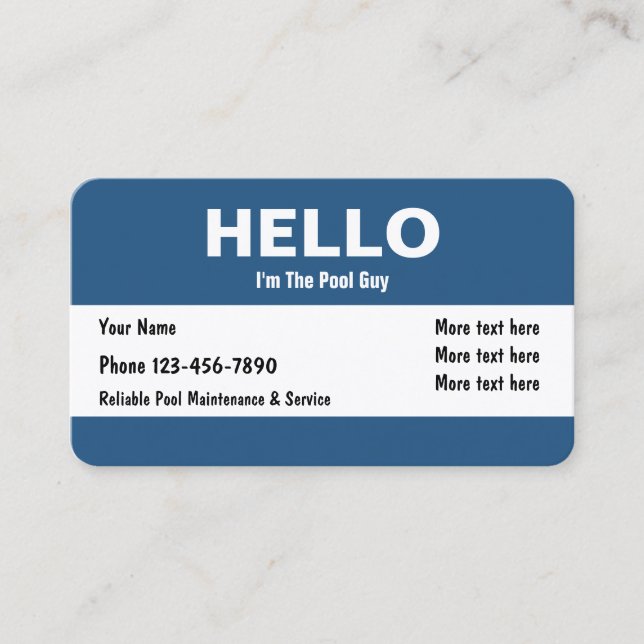 Bassäng Service Clever-design Visitkort (Framsida)