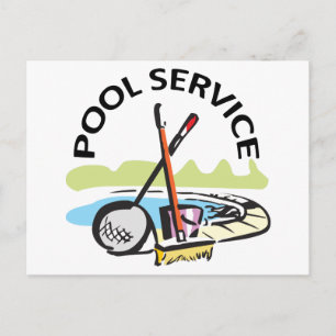 Bassäng Service Vykort