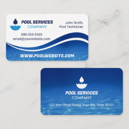 Bassäng Services | Blue Vatten Wave | Swimming Bas Visitkort
