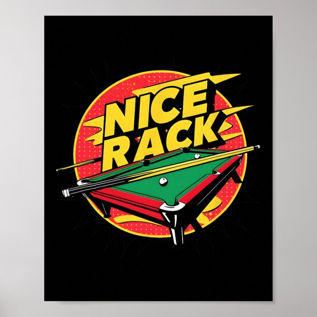 Bassäng Shark Billiards Nice Rack Funny Puns 8 Bol Poster (Framsidan)