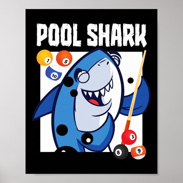Bassäng Shark Billiards Player 9 Boll Poster (Framsidan)
