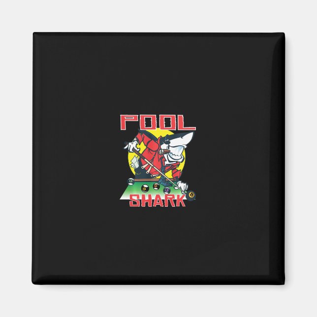 Bassäng Shark Funny Billiards Åtta Boll Nine Boll Magnet (Framsidan)