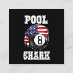 Bassäng Shark Jersey Coola Gift Top Pub Billiards Fyrkantigt Visitkort