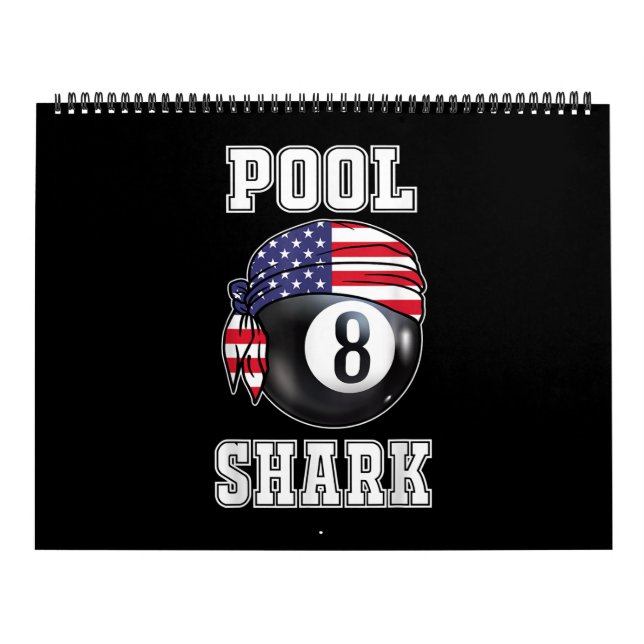 Bassäng Shark Jersey Coola Gift Top Pub Billiards Kalender (Omslag)