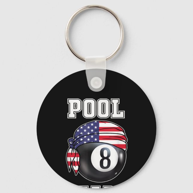 Bassäng Shark Jersey Coola Gift Top Pub Billiards Nyckelring (Framsida)