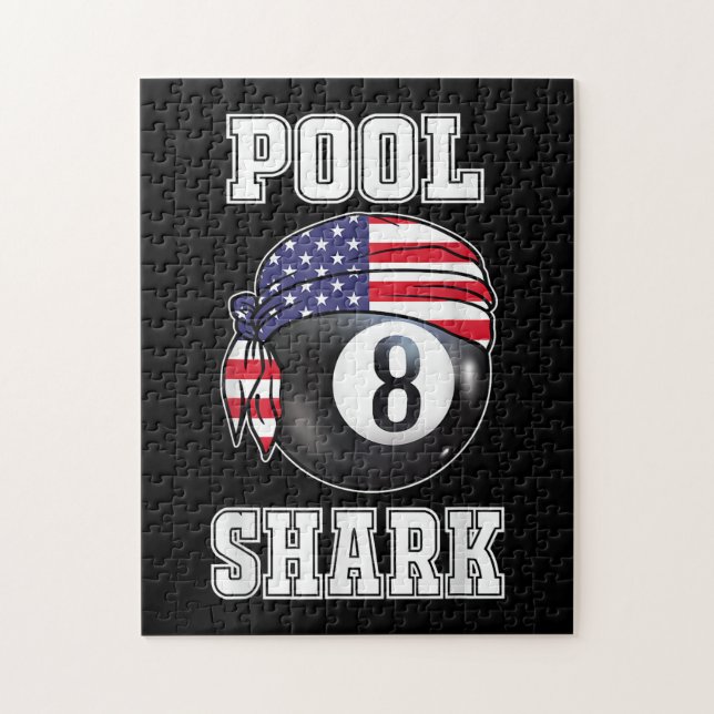 Bassäng Shark Jersey Coola Gift Top Pub Billiards Pussel (Vertikal)