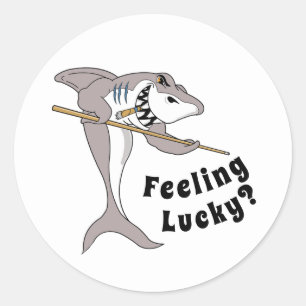 Bassäng Shark känner sig lucky Runt Klistermärke