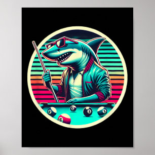 Bassäng Shark kör spelet med precision och hoppa ö Poster