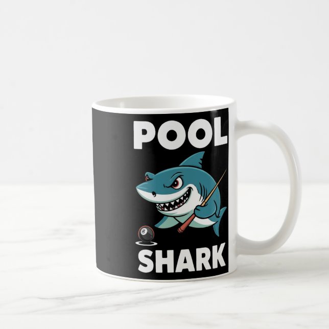 Bassäng Shark Snooker Player Funny Billiards Kaffemugg (Höger)