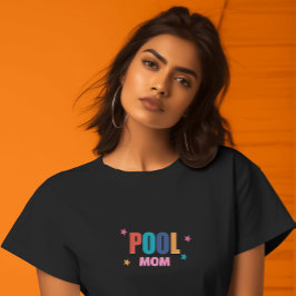 Bassäng simmande sommartypografi svart mamma T-Shi T Shirt