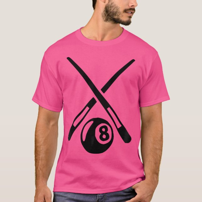 Bassäng Sticks 8 Boll miljarder T Shirt (Framsida)