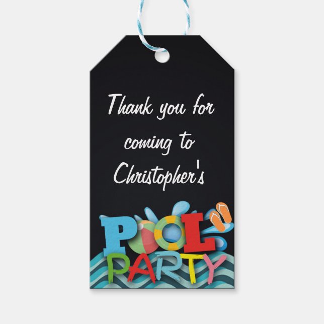 Bassäng Tack Gift Märkre Presentetikett (Framsidan)