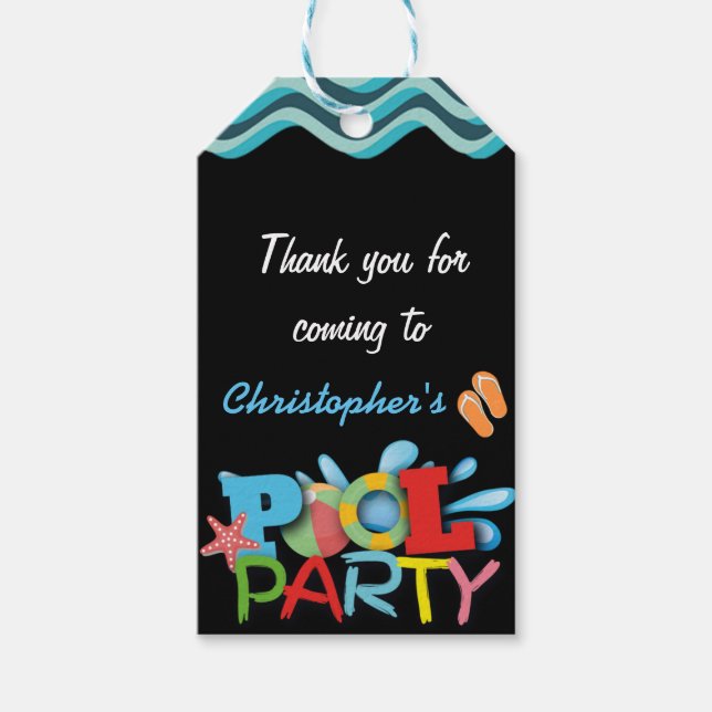 Bassäng Tack Gift Märkre Presentetikett (Framsidan)