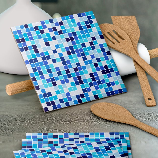 Bassäng Tiles, Blue Mosaic Tiles, Geometric Mönste Kakelplatta (Skapare uppladdad)