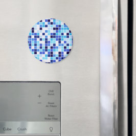 Bassäng Tiles, Blue Mosaic Tiles, Geometric Mönste Magnet