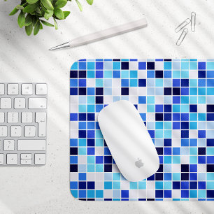 Bassäng Tiles, Blue Mosaic Tiles, Geometric Mönste Musmatta