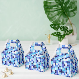 Bassäng Tiles, Blue Mosaic Tiles, Geometric Mönste Presentaskar