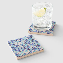 Bassäng Tiles, Blue Mosaic Tiles, Geometric Mönste Stenunderlägg