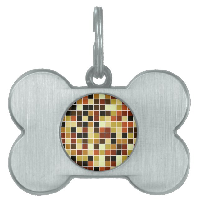 Bassäng Tiles, Brown Mosaic Tiles, Geometric Mönst ID-bricka Husdjur (Framsidan)