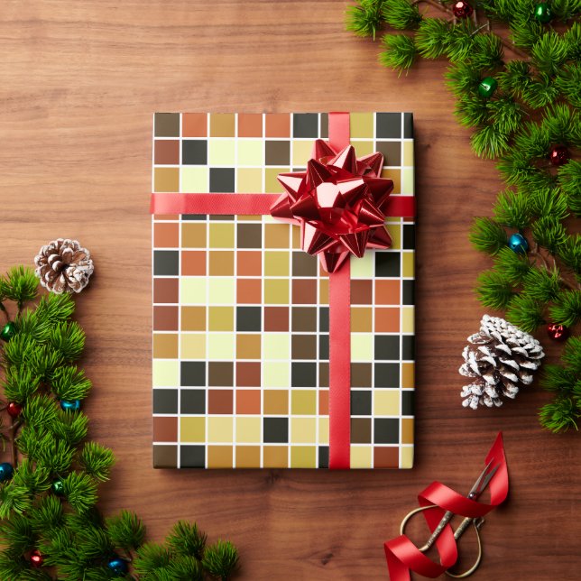 Bassäng Tiles, Brown Mosaic Tiles, Geometric Mönst Presentpapper (Julgåva)