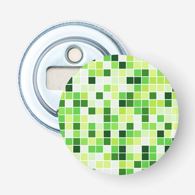 Bassäng Tiles, Grönt Mosaic Tiles, Geometric Mönst Flasköppnare (Framsidan)