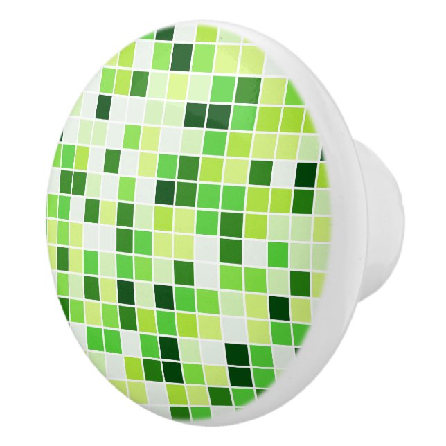 Bassäng Tiles, Grönt Mosaic Tiles, Geometric Mönst Knopp (Höger)