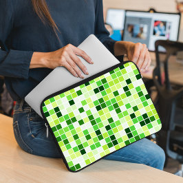 Bassäng Tiles, Grönt Mosaic Tiles, Geometric Mönst Laptop Fodral