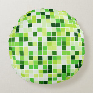 Bassäng Tiles, Grönt Mosaic Tiles, Geometric Mönst Rund Kudde