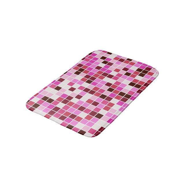 Bassäng Tiles, Rosa Mosaic Tiles, Geometric Mönste Badrumsmatta (Vinklad)