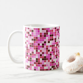 Bassäng Tiles, Rosa Mosaic Tiles, Geometric Mönste Kaffemugg