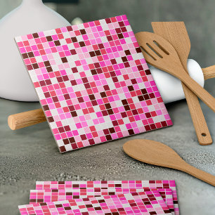 Bassäng Tiles, Rosa Mosaic Tiles, Geometric Mönste Kakelplatta