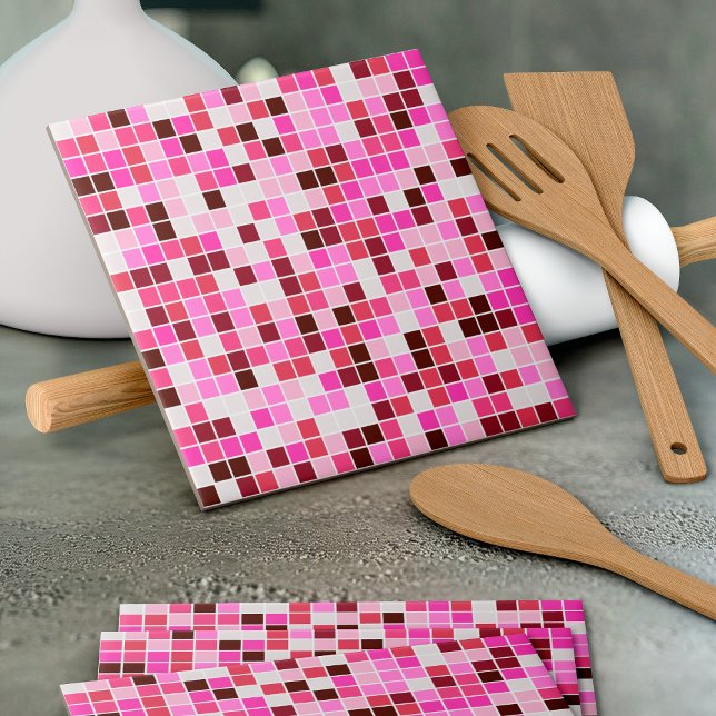 Bassäng Tiles, Rosa Mosaic Tiles, Geometric Mönste Kakelplatta (Skapare uppladdad)