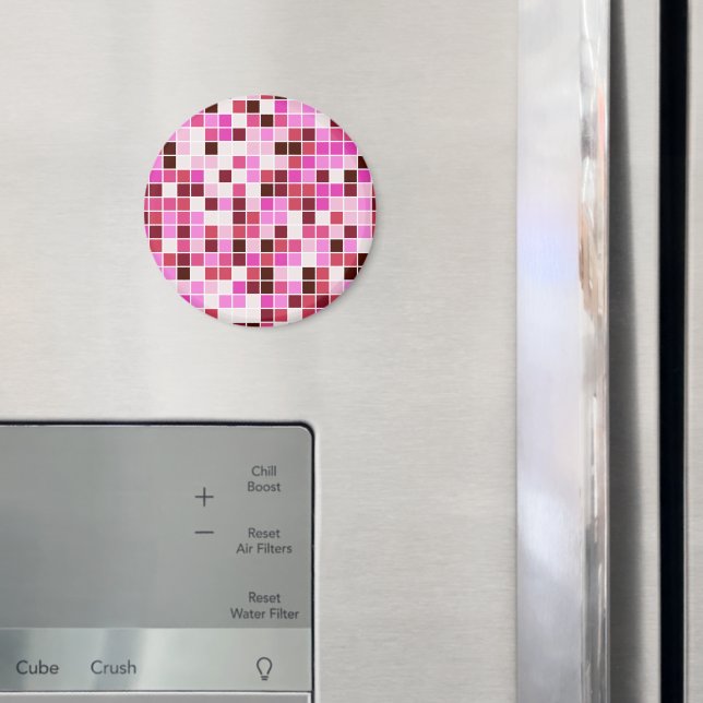 Bassäng Tiles, Rosa Mosaic Tiles, Geometric Mönste Magnet (In Situ (Fridge))