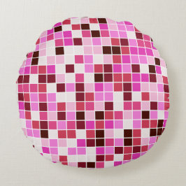 Bassäng Tiles, Rosa Mosaic Tiles, Geometric Mönste Rund Kudde