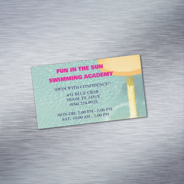 Bassäng Vatten lektioner för simning Magnetiska Visitkort (In Situ)