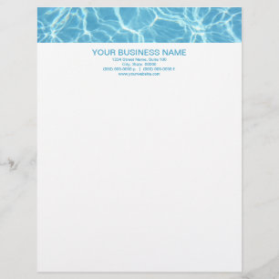 Bassäng Vatten Letterhead Brevhuvud