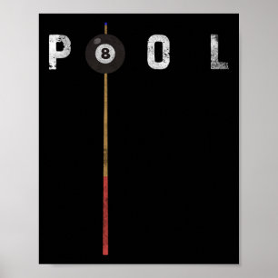 Bassäng Vintage Billiards Bassäng Player Funny Bil Poster