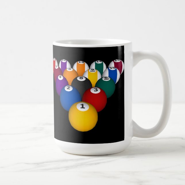 Bassängbollar: Biljard: Kaffemugg: Bassängbollar Kaffemugg (Höger)
