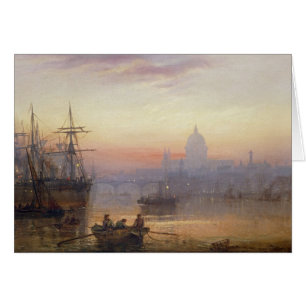 Bassängen av London på sundownen, 1876 Hälsningskort