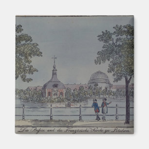 Bassängen och fransken kyrktar i Potsdam, c.1796 Magnet