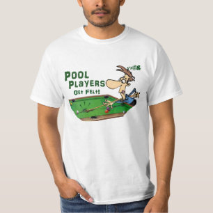 Bassängen som spelare får, klädde med filt tee shirt