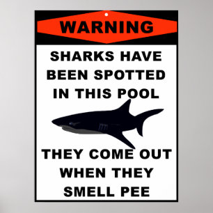 Bassänghajvarning Poster