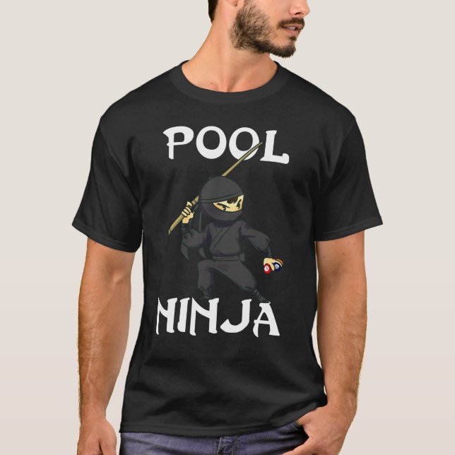 BassängNinja rolig biljard T Shirt (Framsida)